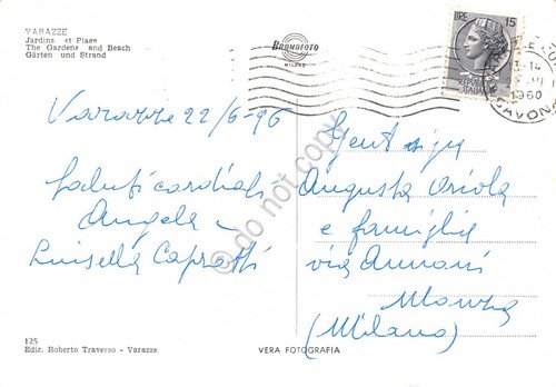 Cartolina Varazze Giardini e spiaggia 1996 (Savona) | Immagine Gallery 2