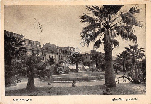 Cartolina Varazze Giardini Pubblici 1940