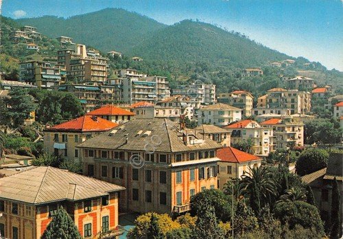 Cartolina Varazze Hotel Le Palme e Zona Lagorana 1986