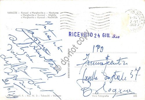 Cartolina Varazze Kursaal Margherita Notturno