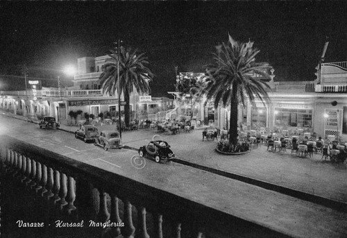 Cartolina Varazze Kursaal Margherita notturno auto d'epoca bar anni '60 | Immagine principale