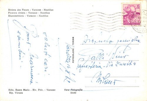 Cartolina Varazze Nautilus 1962 | Immagine Gallery 2