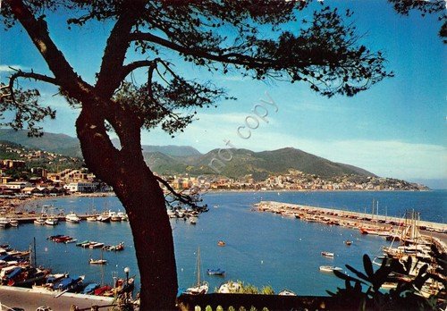 Cartolina Varazze Panorama porto barche 1973 (Savona)