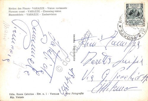 Cartolina Varazze panorama spiaggia e via lungomare 1953 | Immagine Gallery 2