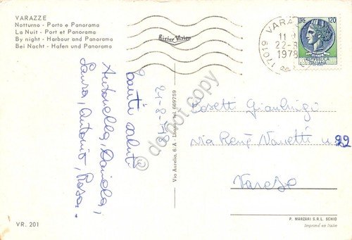 Cartolina Varazze Porto e panorama Notturno 1978 (Savona) | Immagine Gallery 2