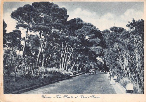 Cartolina Varazze Via Aurelia ai Piani d' Invrea auto d'epoca … | Immagine principale