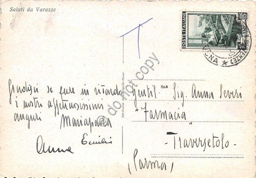 Cartolina Varazze Ville sul mare anni '50 (Savona)