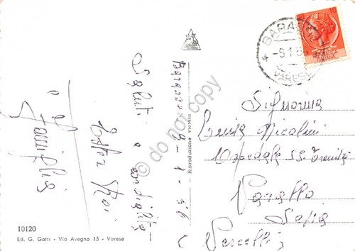 Cartolina Varese Giardini pubblici 1956