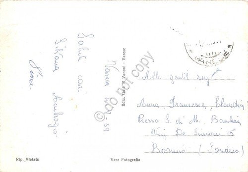 Cartolina Varese Grotte di Valganna Cascata 1958