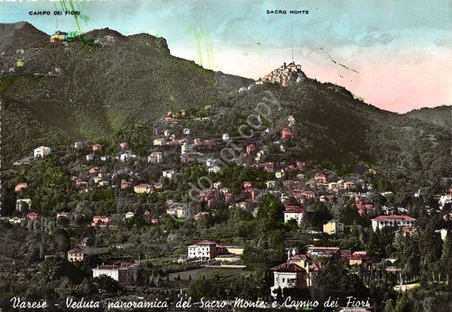 Cartolina Varese Panorama da Sacro Monte e campo dei Fiori