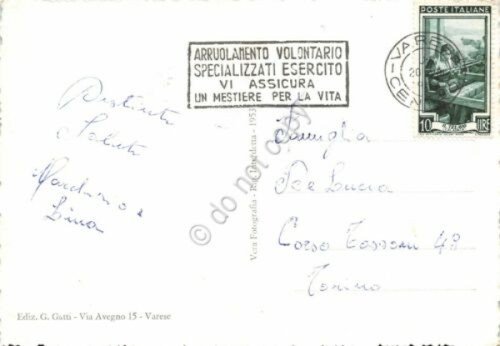 Cartolina Varese Piazza Monte Grappa Timbro targhetta arruolamento esercito | Immagine Gallery 2