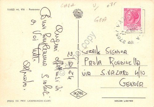 Cartolina Varzi Panorama 1974 (Pavia) | Immagine Gallery 2