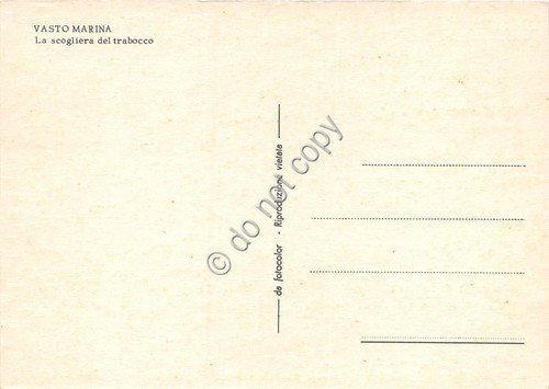Cartolina Vasto Marina scogliera del trabocco