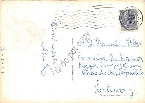 Cartolina Velletri Viale Roma Panorama 1961 (Como)