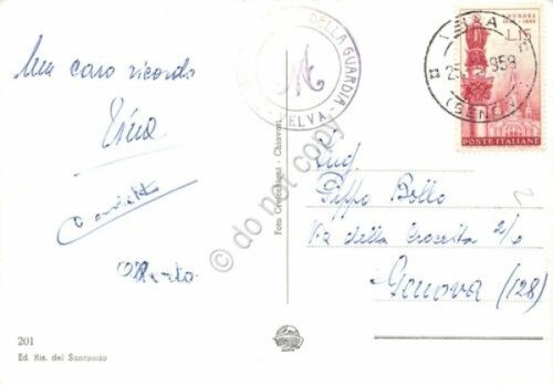 Cartolina Velva Santuario 1959 timbro al retro