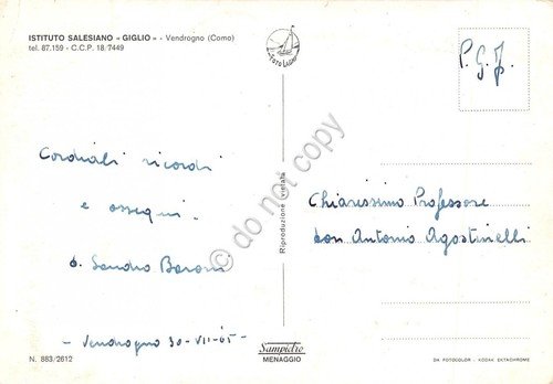 Cartolina Vendrogno Istituto Salesiano Giglio 1965 (Como) | Immagine Gallery 2