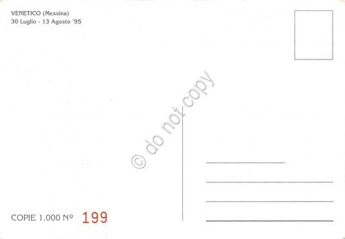 Cartolina Venetico Intronizzazione del Volto n.199 Parrocchia S. Nicolò 1995