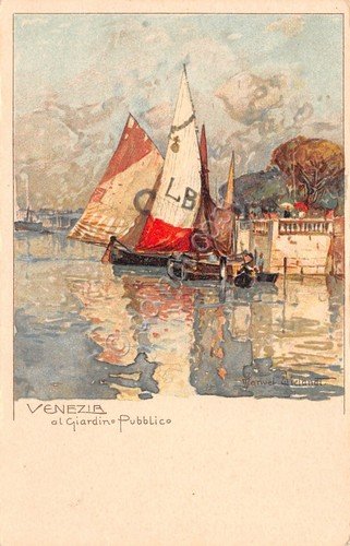 Cartolina Venezia al Giardino Pubblico illustrata | Immagine principale