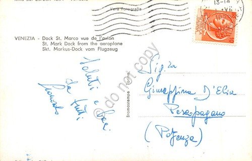 Cartolina Venezia Bacino san Marco panorama aereo 1955 | Immagine Gallery 2