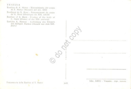 Cartolina Venezia Basilica di S. Marco Mosaico rinvenimento Corpo San … | Immagine Gallery 2