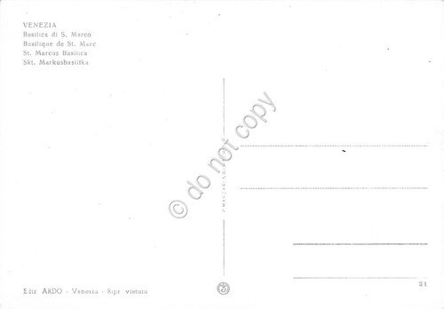 Cartolina Venezia Basilica S. Marco animata piccioni anni '60