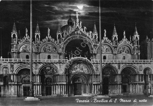 Cartolina Venezia Basilica San Marco notturno 1956 | Immagine principale
