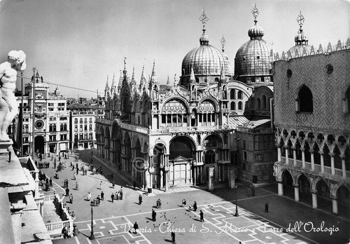 Cartolina Venezia Basilica San Marco Torre Orologio 1951 | Immagine principale