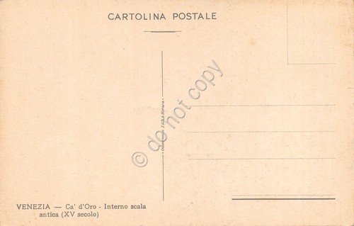 Cartolina Venezia Ca' d'Oro - Interno scala antica