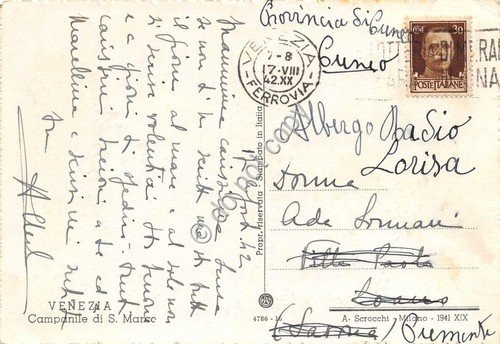 Cartolina Venezia Campanile San Marco 1942 | Immagine Gallery 2