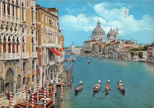 Cartolina Venezia Canal Grande Chiesa della Salute illustrata