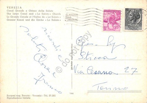 Cartolina Venezia Canal Grande Chiesa della Salute illustrata | Immagine Gallery 2