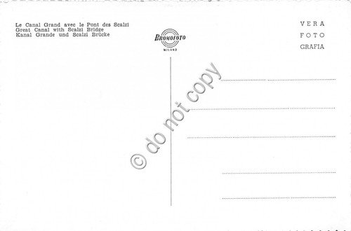 Cartolina Venezia Canal Grande con Ponte degli Scalzi dall'alto Bromofoto