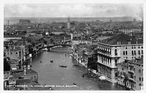 Cartolina Venezia Canal Grande visto dalla Salute 1955