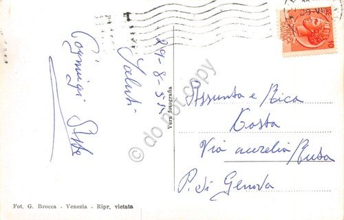 Cartolina Venezia Canal Grande visto dalla Salute 1955