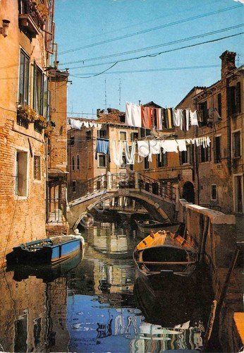 Cartolina Venezia Castello rio e case anni '70 | Immagine principale