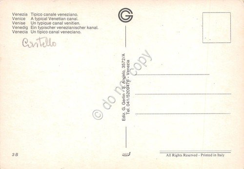 Cartolina Venezia Castello rio e case anni '70 | Immagine Gallery 2