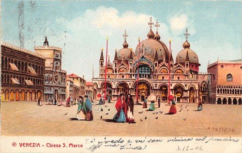 Cartolina Venezia Chiesa di san Marco illustrata Trevisan 1904 | Immagine principale