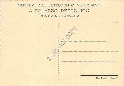Cartolina Venezia Commemorativa Mostra 700 Veneziano Palazzo Rezzonico 1936