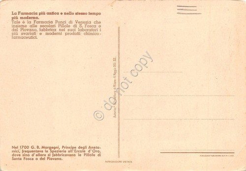 Cartolina Venezia Farmacia Ponzi Pillole Santa Fosca Illustrata