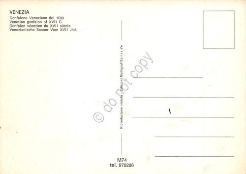 Cartolina Venezia Gonfalone Veneziano del 1600 anni '70 | Immagine Gallery 2