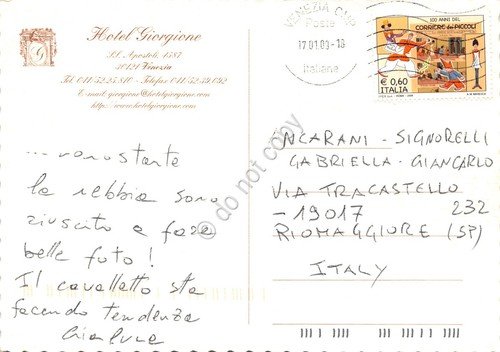 Cartolina Venezia Hotel Giorgione Illustrata 2009 formato cm 17 x … | Immagine Gallery 2
