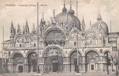 Cartolina Venezia Illustrata Facciata Chiesa di San Marco | Immagine principale