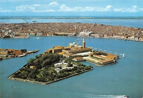 Cartolina Venezia Isola di san Giorgio Veduta aerea anni '60 | Immagine principale