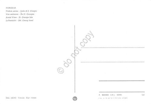 Cartolina Venezia Isola di san Giorgio Veduta aerea anni '60 | Immagine Gallery 2