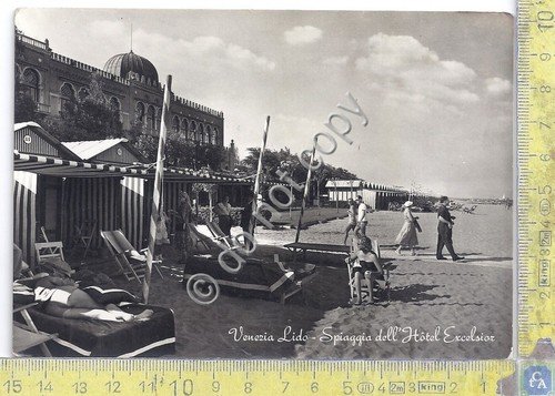 Cartolina Venezia Lido - Hotel Excelsior - Spiaggia - anni … | Immagine principale