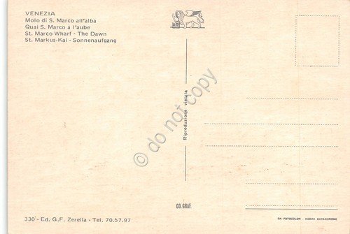 Cartolina Venezia Molo di San Marco all'alba anni '70 gondole | Immagine Gallery 2