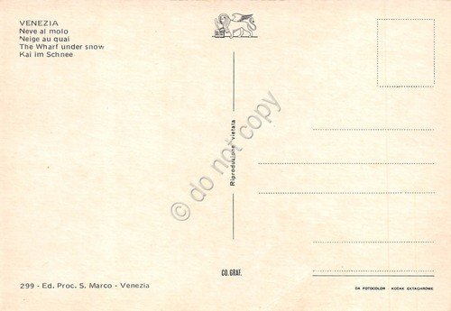 Cartolina Venezia neve al molo