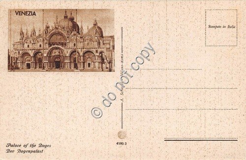Cartolina Venezia Palazzo Ducale animata Ed.Scrocchi