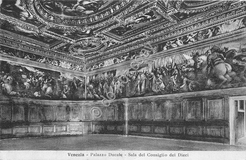 Cartolina Venezia Palazzo Ducale Sala del Consiglio dei Dieci