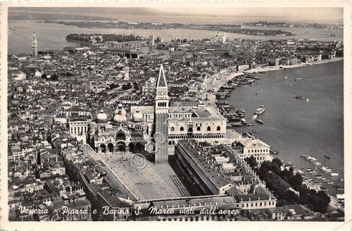 Cartolina Venezia Panorama aereo 1952